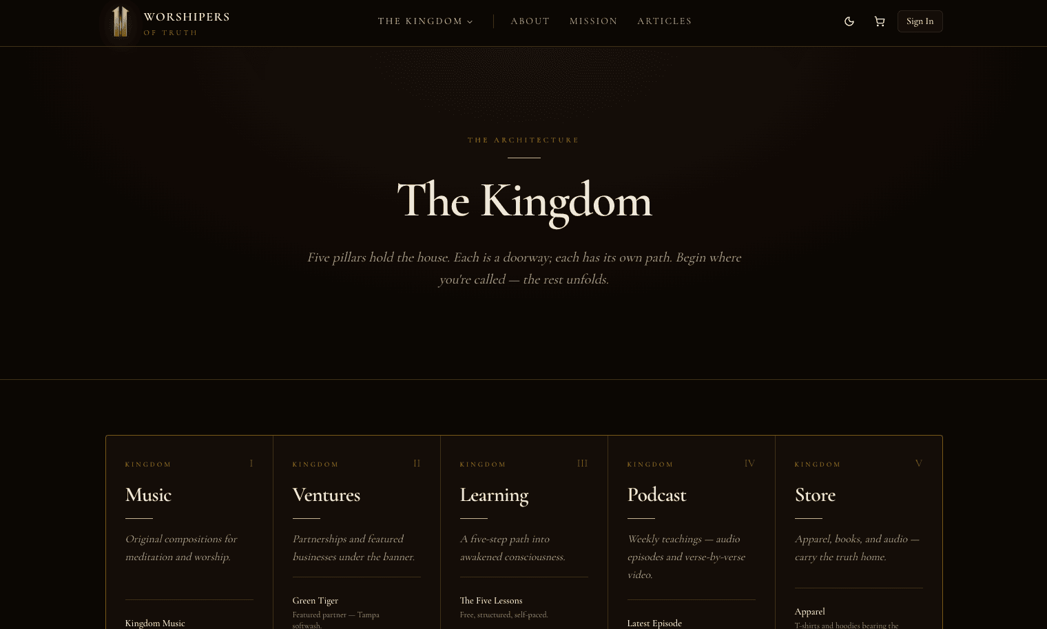 WORSHIPPERSOFTRUTH.COM screenshot